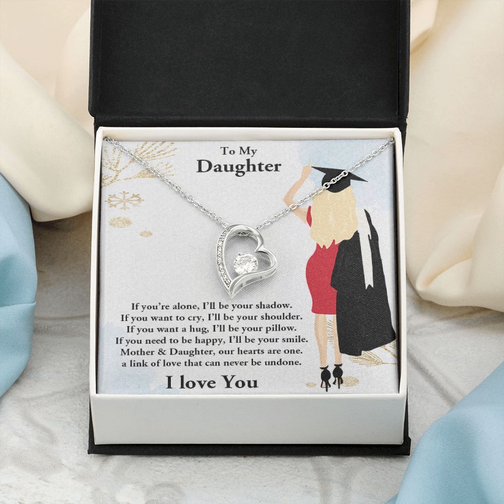 TO MY DAUGHTER, FOREVER LOVE NECKLACE WITH MESSAGE CARD, FROM MOM, BIRTHDAY AND DAUGHTERS DAY GIFT FOR HER