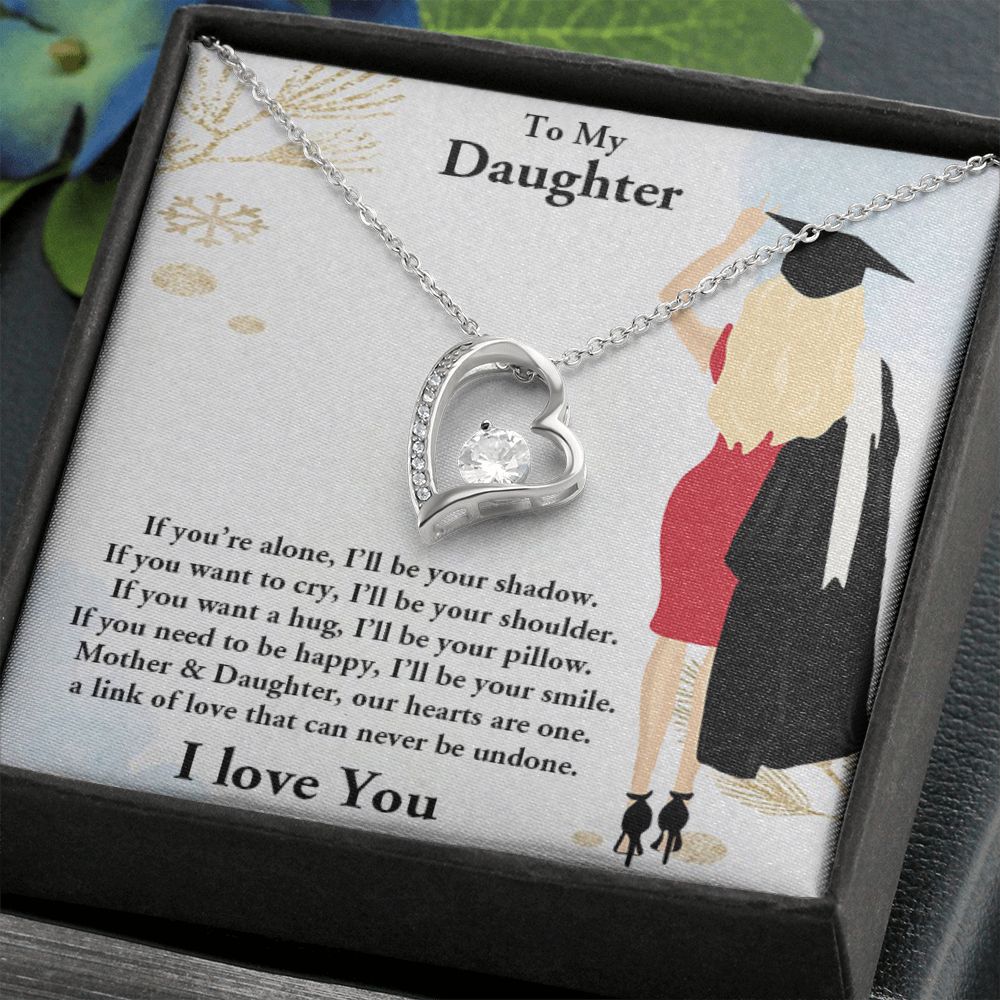 TO MY DAUGHTER, FOREVER LOVE NECKLACE WITH MESSAGE CARD, FROM MOM, BIRTHDAY AND DAUGHTERS DAY GIFT FOR HER