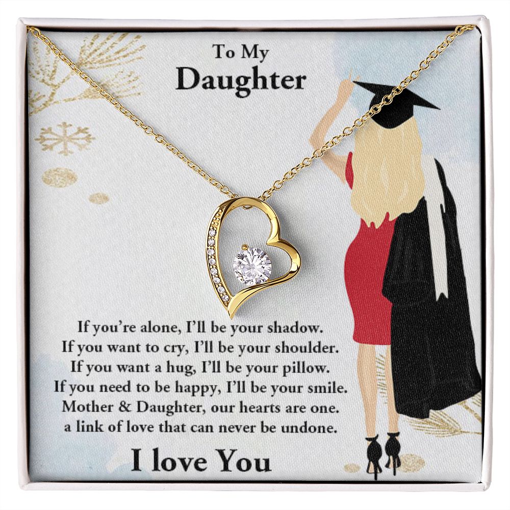 TO MY DAUGHTER, FOREVER LOVE NECKLACE WITH MESSAGE CARD, FROM MOM, BIRTHDAY AND DAUGHTERS DAY GIFT FOR HER