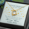 To My Good Friends, Forever Love Necklace With You Know They Are Always There Message Card, Birthday, Gift For Her, Necklace for Her, Jewelry For Her, Customized Message Card