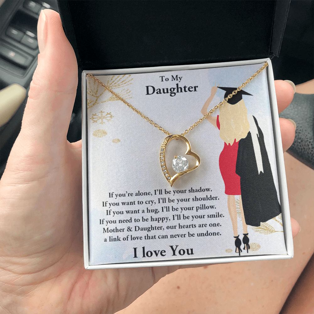 TO MY DAUGHTER, FOREVER LOVE NECKLACE WITH MESSAGE CARD, FROM MOM, BIRTHDAY AND DAUGHTERS DAY GIFT FOR HER