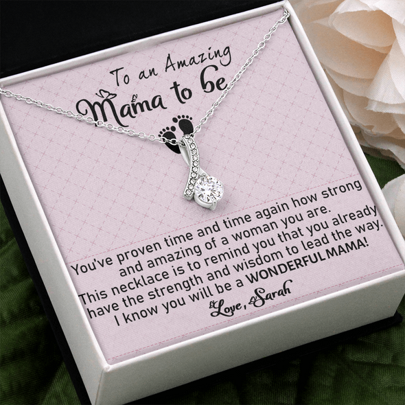 To An Amazing Mama To Be, Alluring Beauty Necklace, Customized Pendant For Newly Mom, Birthday, Mother's Day, Christmas, Anniversary, Gift For Her Valentine's Day, Jewelry For Mom