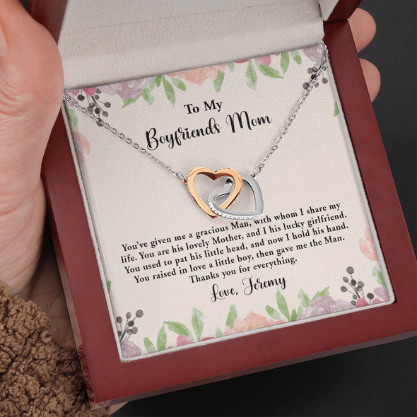 For Boyfriend's Mom, Interlocking Hearts Necklace, Mother's Day Gift For Her, Birthday Gift, Necklace For Her, Jewelry For Her, Precious Gift For Her, Christmas Gift