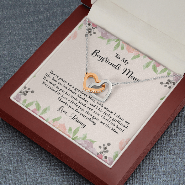For Boyfriend's Mom, Interlocking Hearts Necklace, Mother's Day Gift For Her, Birthday Gift, Necklace For Her, Jewelry For Her, Precious Gift For Her, Christmas Gift