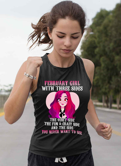 Limited Edition **February Girl With Three Sides Front Print** Shirts & Hoodies