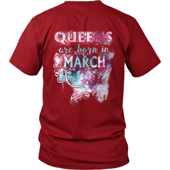 **Limited Edition** March Born Queens Back Print Shirt