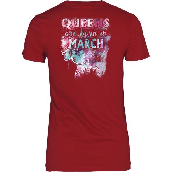 **Limited Edition** March Born Queens Back Print Shirt