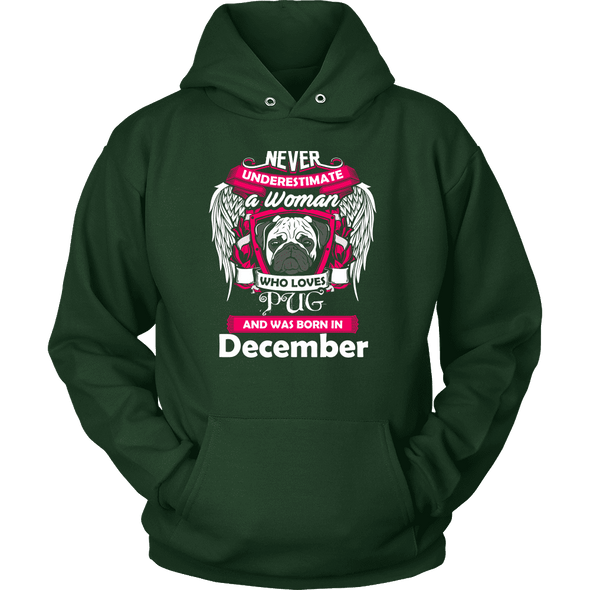 December Women Who Loves Pug Shirt