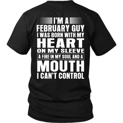 Limited Edition **February Guy Heart On Sleeve Back Print*** Shirts & Hoodies