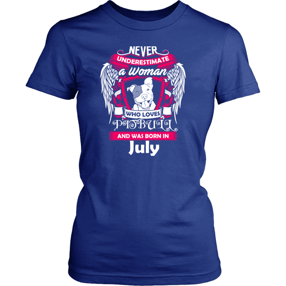 July Women Who Loves Pitbull Shirt, Hoodie & Tank