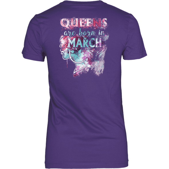 **Limited Edition** March Born Queens Back Print Shirt